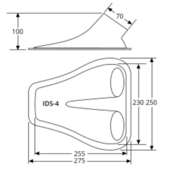 Ecope de refroidissement Naca double Transparente - 70mm